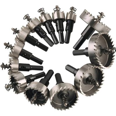 13 Brocas Sierras Corta Circulo Metal 16-53mm Plata