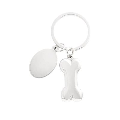 Paquete 85 piezas Llavero personalizado hueso con placa grabable para mascota