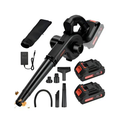 Sopladora Aspiradora El&eacute;ctrica Inal&aacute;mbrica con 2 Bater&iacute;as 4 en 1 Modelo Negro