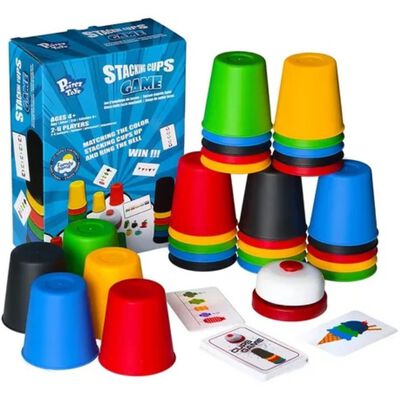 Juego R&aacute;pido De Apilar Y Emparejar Vasos Colores