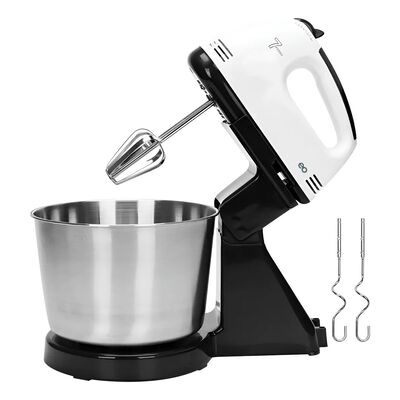 Batidora De Pedestal Y Mano 2 En 1 Mezclador 7 Velocidades Color Blanco