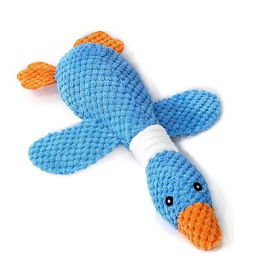 Juguetes Indestructibles PATO Para Perros Masticables AZUL CUADROS BLANCOS