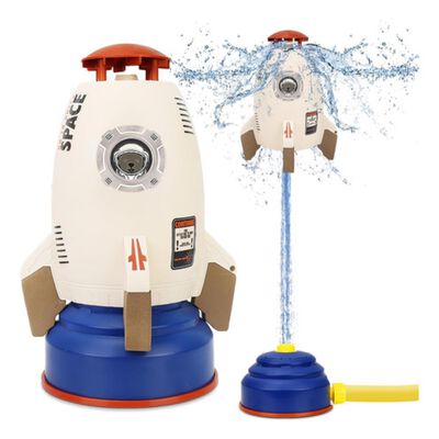 Juguete Para Ni&ntilde;os Rociador De Agua Aspersor Cohete Espacial cafe azul