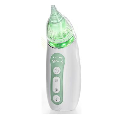 Aspirador Nasal El&eacute;ctrico Para Beb&eacute;s Port&aacute;til Verde con Blanco