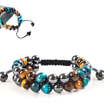 Pulsera Buena Suerte Joyeria Obsidiana Hematita Ojo De Tigre