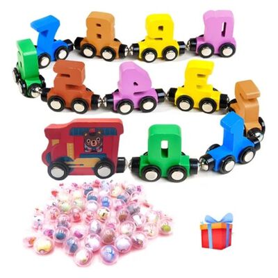 Juego Tren Madera Magnetico pol&iacute;cromo Colores