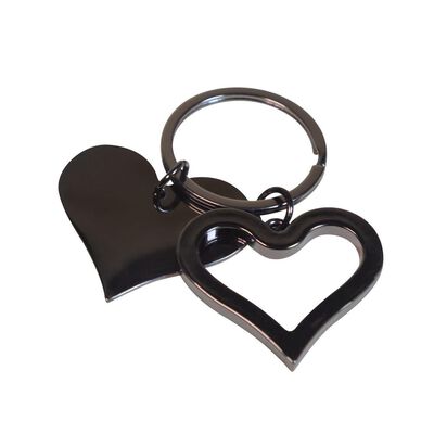 Paquete 85 piezas Llavero personalizado coraz&oacute;n met&aacute;lico con placa grabable
