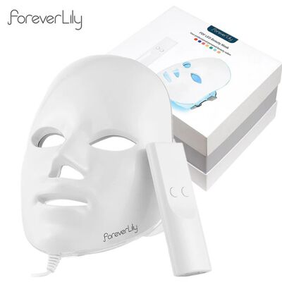 Mascara LED 7 Colores con Control Remoto para Rejuvenecimiento Facial Terapia de Luz Antiacn&eacute;, Blanqueante y Reafirmante