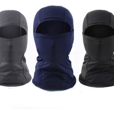 "3 Pcs Balaclava Pasamonta&ntilde;as Militar T&aacute;ctico Bandana Moto Azul Negro y Gris ".
