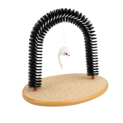 Juguete Para Gato Masajeador Rascador Arco Auto Con Cepillo