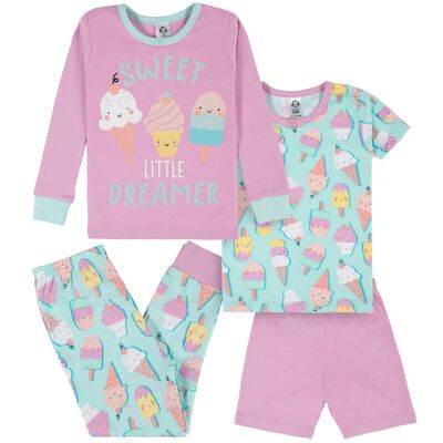 Pijama Gerber 4 piezas bebe algod&oacute;n rosa azul