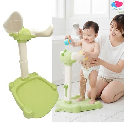Soporte De Ba&ntilde;o Para Bebe Ecobaby Orginal Con Altura Ajustable Dinosaurio Verde