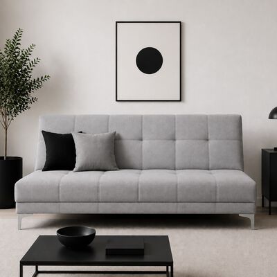 Sofa Cama El Bazar Store Karla color Gris Plata Futon 3 posiciones Matrimonial