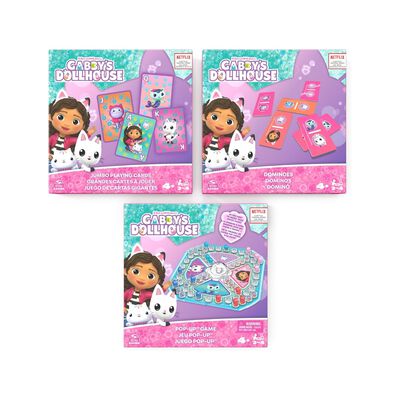Gabby's Dollhouse Set de Juegos de Mesa - Cartas Jumbo, Domin&oacute; y Pop-Up