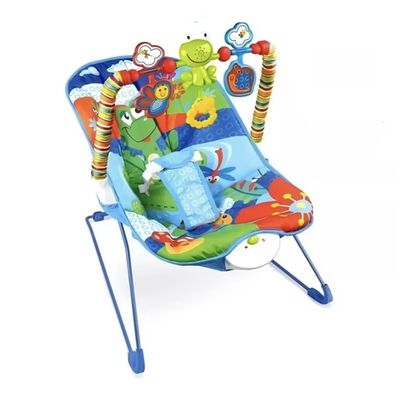 Silla vibradora mecedora de bebe musical con juegos color azul