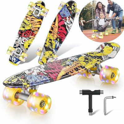 Skateboard Patineta Con Ruedas Transparentes Con Luz