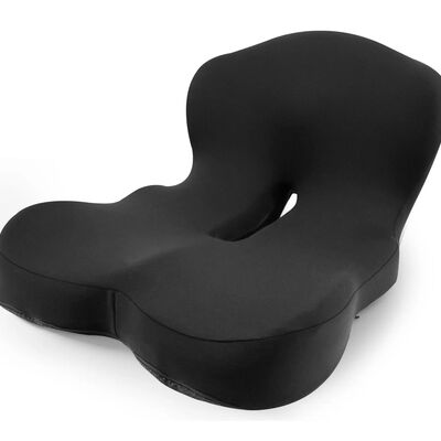 Cojin De Asiento Soporte Lumbar Respaldo Sillas Auto Oficina negro