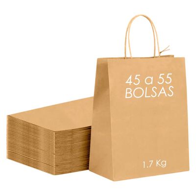 Kit de 45 a 55 Bolsas de Papel Kraft Caf&eacute;, Bluelander