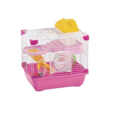 Jaula Pl&aacute;stica Hamster Land Rosa Plataforma Casa Sunny