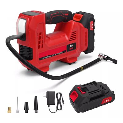 Compresor Inflador De Llantas Inal&aacute;mbrico Atverce BC1 Color Rojo 127V