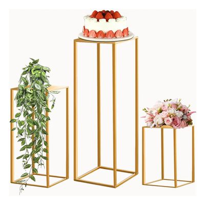 Set de Pedestales Decorativos Dorados