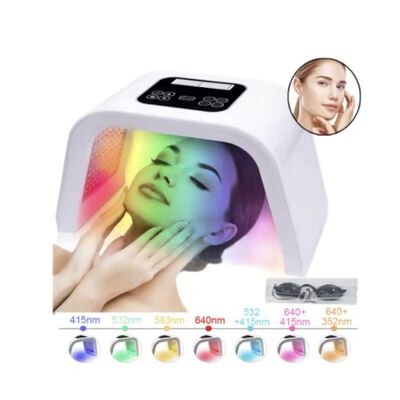 M&aacute;quina Facial De M&aacute;scara Luz Led 7 Colores Terapia Fotones Modelo Blanco