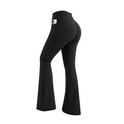 Leggings Deportivos Con Bolsillo Pantalones De Pierna Ancha Negro Talla M
