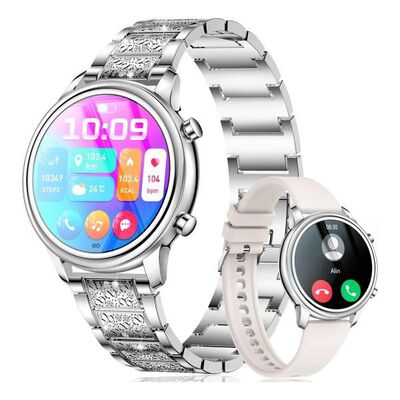 Reloj inteligente Mujer Deporte Llamada Blanco