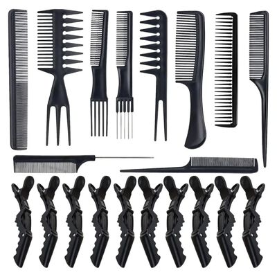 Peines Cepillos Peluquer&iacute;a Profesional 20pzs Cabello Negro