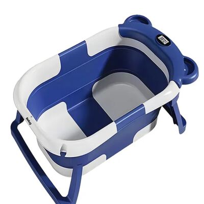 Ba&ntilde;era Tina Bebe Con Coj&iacute;n 2pz Azul Marino Blanco