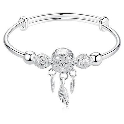 Atrapasue&ntilde;os De Plata De Ley 925 Con Borla, Dise&ntilde;o De Plumas