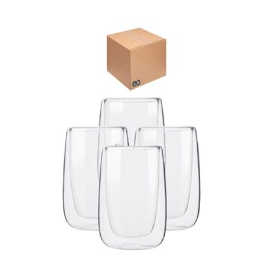 Vasos de Cristal Doble Pared De 400 ml 4Pcs