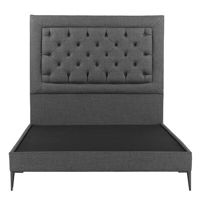 Cabecera Individual Dicasa Mary Gris Oscuro+Base Cama Slim