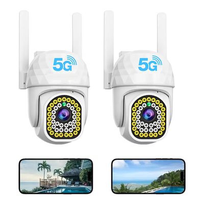 2pcs C&aacute;mara De Seguridad Hd Wifi De Visi&oacute;n Nocturna Malubero Alarma Blanco