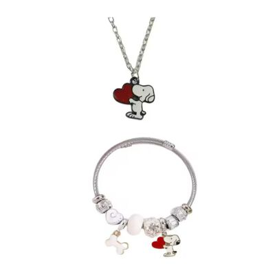 Set De Collar Y Pulsera Snoopy