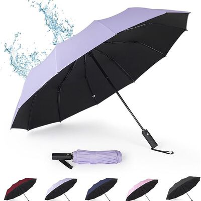 TERPORT Paraguas Plegable de la luvia y Sombrilla de protecci&oacute;n UV, Paraguas Plegable de bot&oacute;n de apertura y cierre autom&aacute;tico, Paraguas con 12 varillas, Ligero y compacto para usar de una sola mano, para hombres y mujeres.
