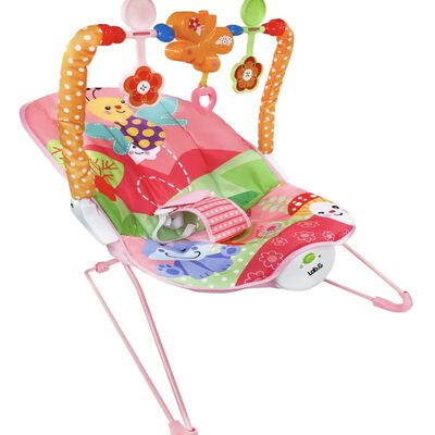 Bouncer Cartoon deluxe silla vibradora mecedora de bebe musical con juegos Rosa