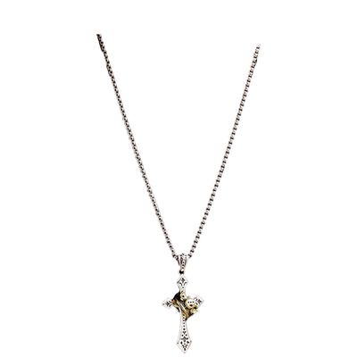 Collar Hombre Cruz Cadena Con Corona Anillo Acero Inoxidable
