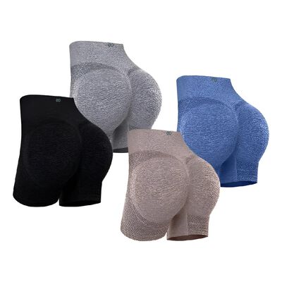 4pzs Short De Licra Para Mujer Fitness S/M Negro y gris y azul y caqui