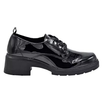 Zapato De Charol Con Tac&oacute;n Loafer Green Love 94100 Negro Graduacion Ni&ntilde;as Adolescentes Zapato de Semivestir