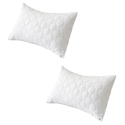 2pcs Funda De Almohadas Impermeable Protector -est&aacute;ndar Color Blanco Geometrico