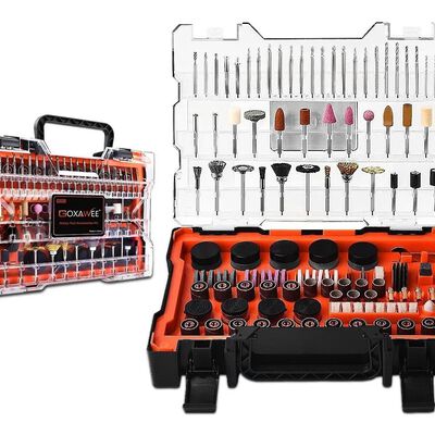 Kit 480 Pzas Accesorios Para Mini Taladro Mototool Negro Naranja