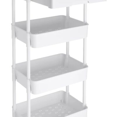 Carrito Organizador 4 Niveles Multiusos Estantes Con Caj&oacute;n blanco