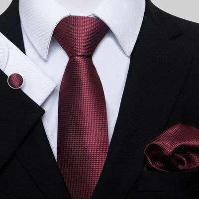 Corbata De Boda, Corbata + Boutonniere + Pa&ntilde;uelo + Gemelos