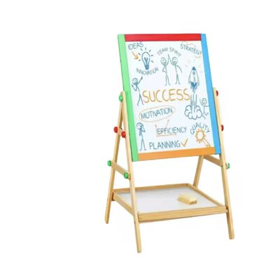 Pizarra Infantil de Doble Cara y Ajustable de Madera Modelo Multicolor