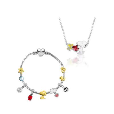 Set De Collar Y Pulsera Snoopy