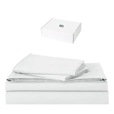 Juego De Sabanas Queen Size 100% Poli&eacute;ster Microfibra 4 Pzs Color Blanco