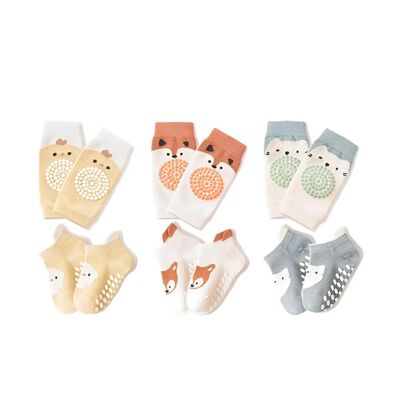 Rodilleras Y Calcetines Gatear Antiderrapante Beb&eacute;s 6 Pares Talla S (0-1 A&ntilde;o) Multicolor