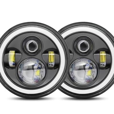 Faros Led 7 Inch Motorcycle Harley Jeep Wrangler Vocho NEGRO