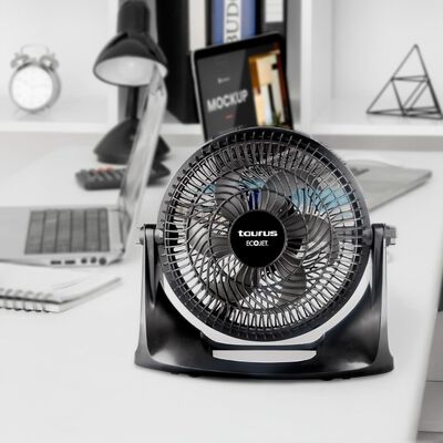 TAURUS OASIS Ventilador de Escritorio 10 Pul. | 2 en 1: Mesa y Pared | 30% Mas Flujo de Aire y Menos Ruido